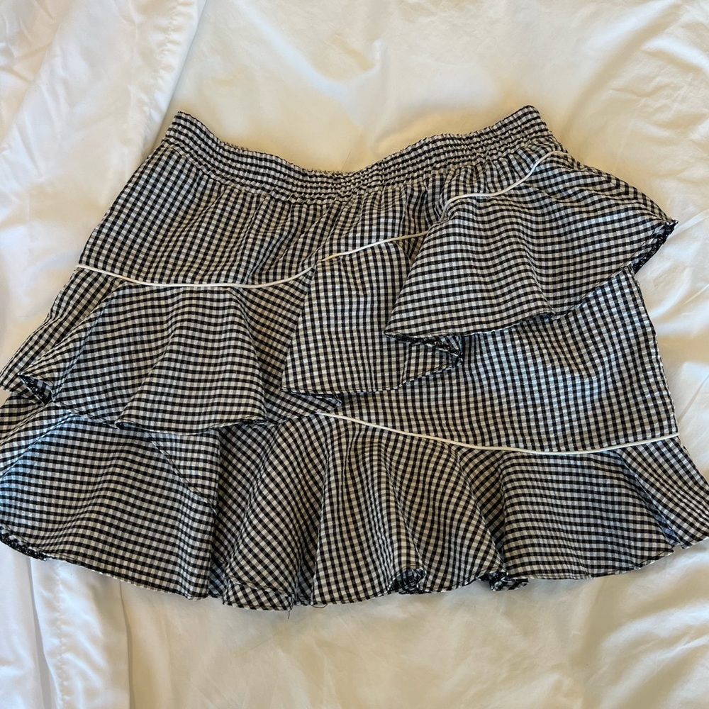 NWOT Asos Ruffled Gingham Mini Skirt
